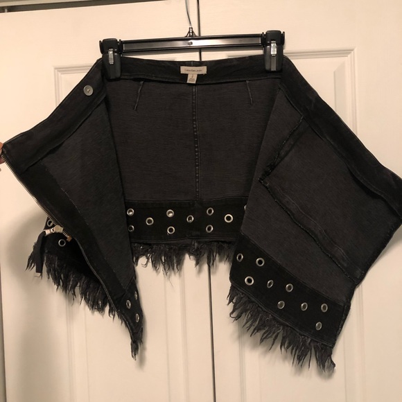 Black Denim Wrap Skirt - Picture 8 of 8